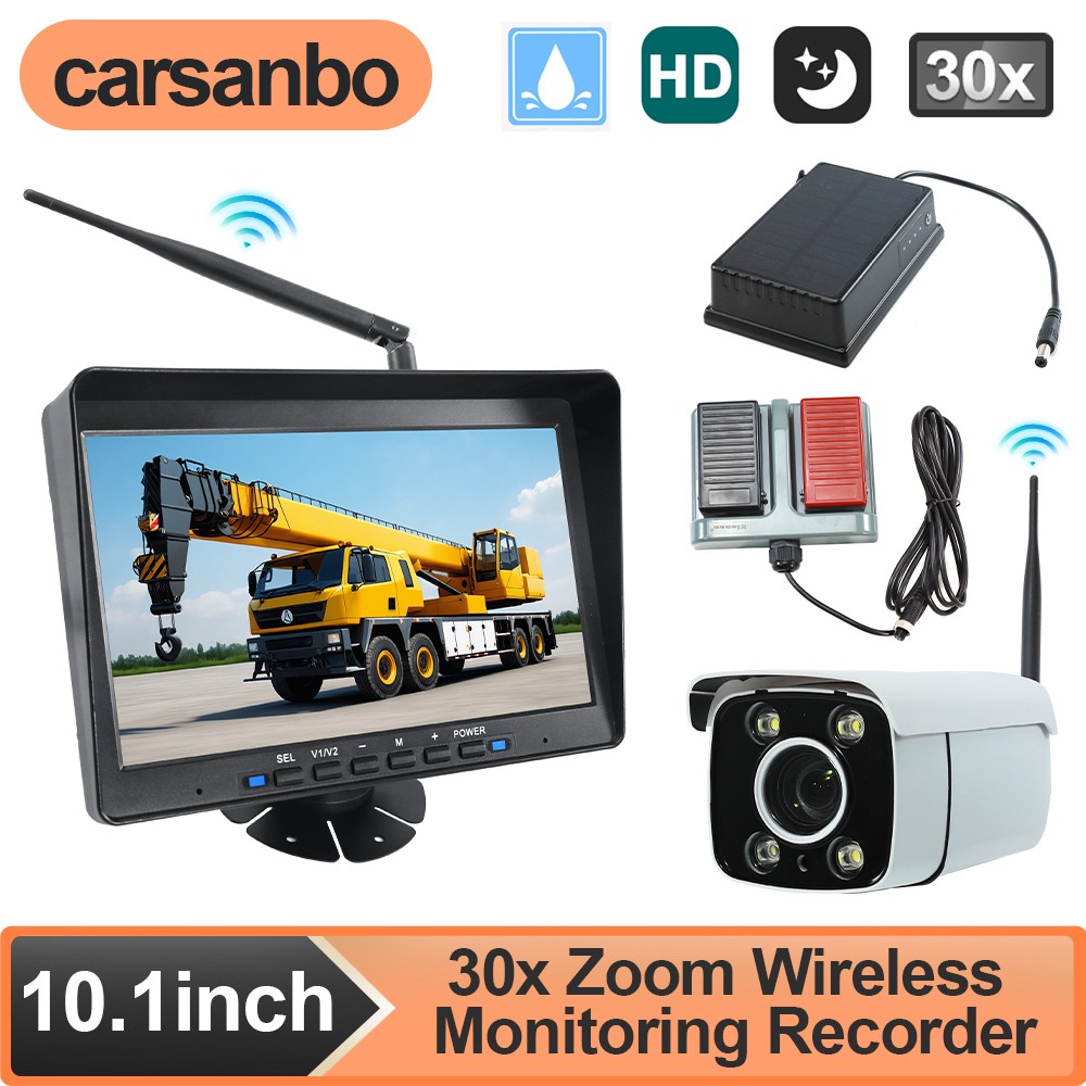 Wireless 30X Zoom Camera & 10.1″ Monitor System For Safe Operation Crane