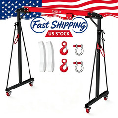Portable Gantry Crane 1 Ton 2200 LBS, Adjustable Steel Lift Crane with Locking