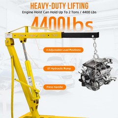 2T/4400 Lbs Folding Engine Hoist ,Hydraulic Cherry Picker Shop Crane Hoist Lift