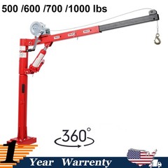 360° Swivel Lift Crane 4 Capacity 500 /600 /700 /1000 lbs Pickup Truck Bed Hoist