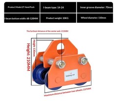Manual Trolley 0.5/1/2/3/t Ton I-Beam Pulley Block Lifting Hoist Monorail Crane