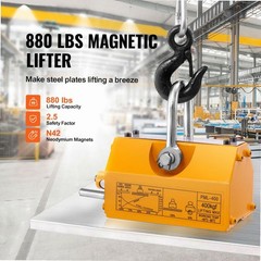 Magnetic Lifter 880lbs, Chrome Handle & Hook