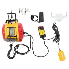 2-in-1 Portable Electric Hoist Winch 1100 LBS Wired & Wireless Remote Control