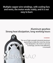 Portable Electric Hoist Home Portable Crane Hand Winch Block Wire Rope Hoist