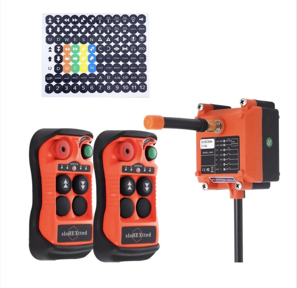 4 Button Channel Industrial Wireless Overhead Crane Remote Control Kit 12V 24…