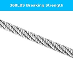 1/16 inch Stainless Steel Wire Cable 100FT 7×7 Strand Marine Grade with Fittings