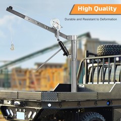 1000 Lbs Lifting Pickup Truck Bed Crane Hoist w/ Manual Winch 4 Adjustable Boom