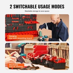 Uimoso Wall Mounted Storage Bins Small Parts Organizer Garage Tool Rack 30 Bins