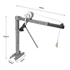 1000 Lbs Pickup Truck Crane Hoist Crane 360° Swivel Hoist Lift w/ Manual Winch