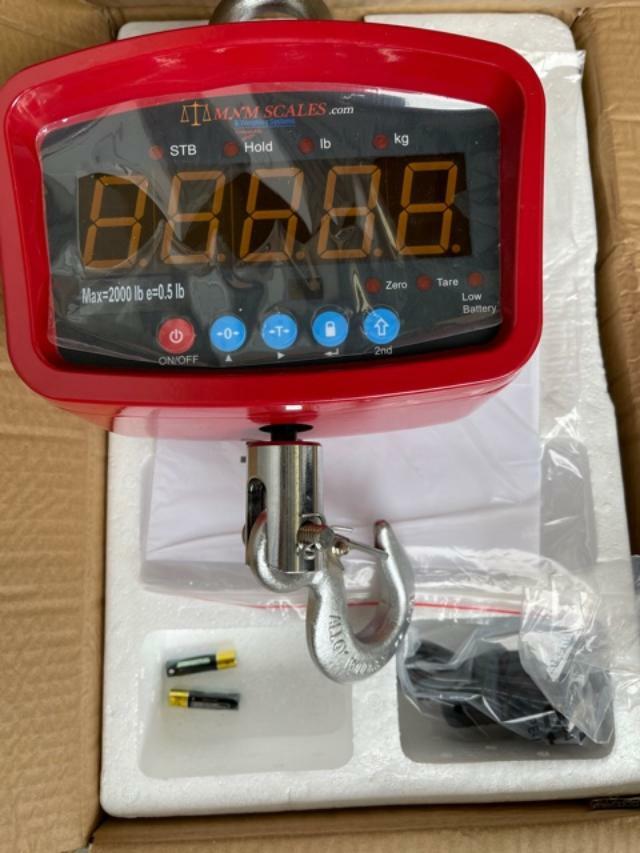 MNM Scales 2000 LB Professional Hanging Portable LCD Crane Scale NEW