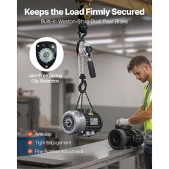 Manual Lever Chain Hoist, 1100LBS Capacity, 5FT Lift, G80 Alloy Steel Chain