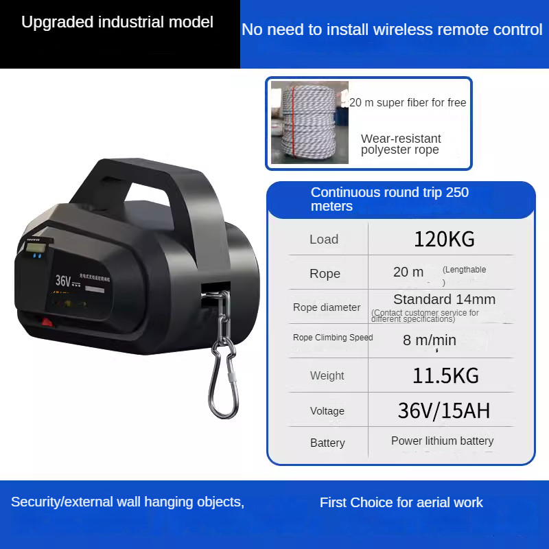 Rope ClimberMotorised AscenderPortable HomeWireless Remote Control Crane
