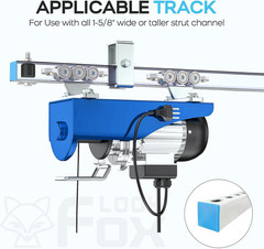 6+2 Wheel Hoist Trolley with Roller Limit, Unistrut Trolley Kit for Electric Hoi