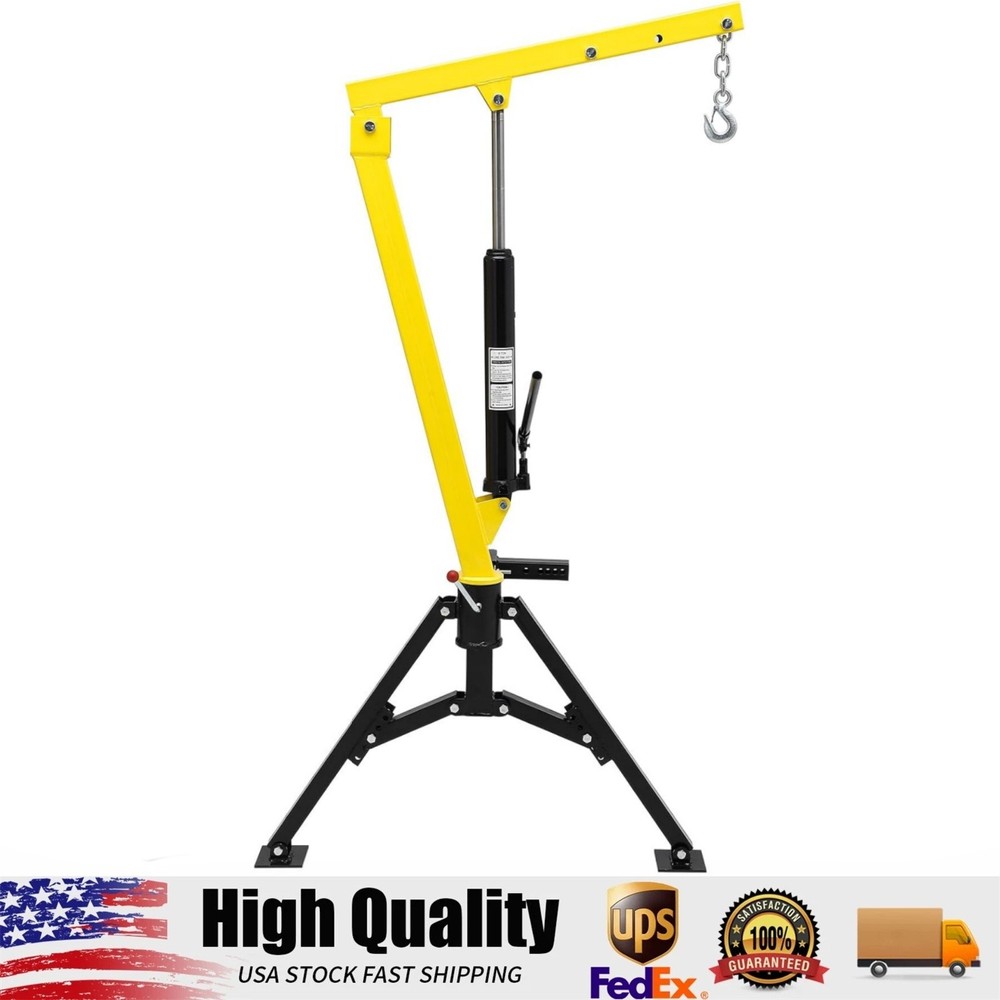 Hydraulic Pickup Truck Crane 360° Swivel Hook Lift with 500/750/1000lbs Capacity