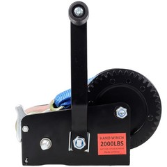 2000LB Two-Way Ratchet Hand Winch 26FT Blue Strap for Trailer Boat ATV
