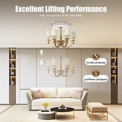 Electric Chandelier Hoist, 2 in 1 Chandelier Hoist Lifter System +Remote Control