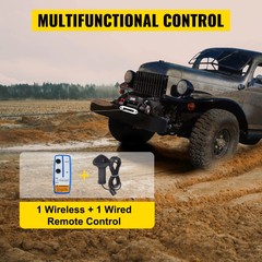 SIHAO 13500LBS 12V Electric Winch Synthetic Rope for 4×4 Truck ATV Off Road