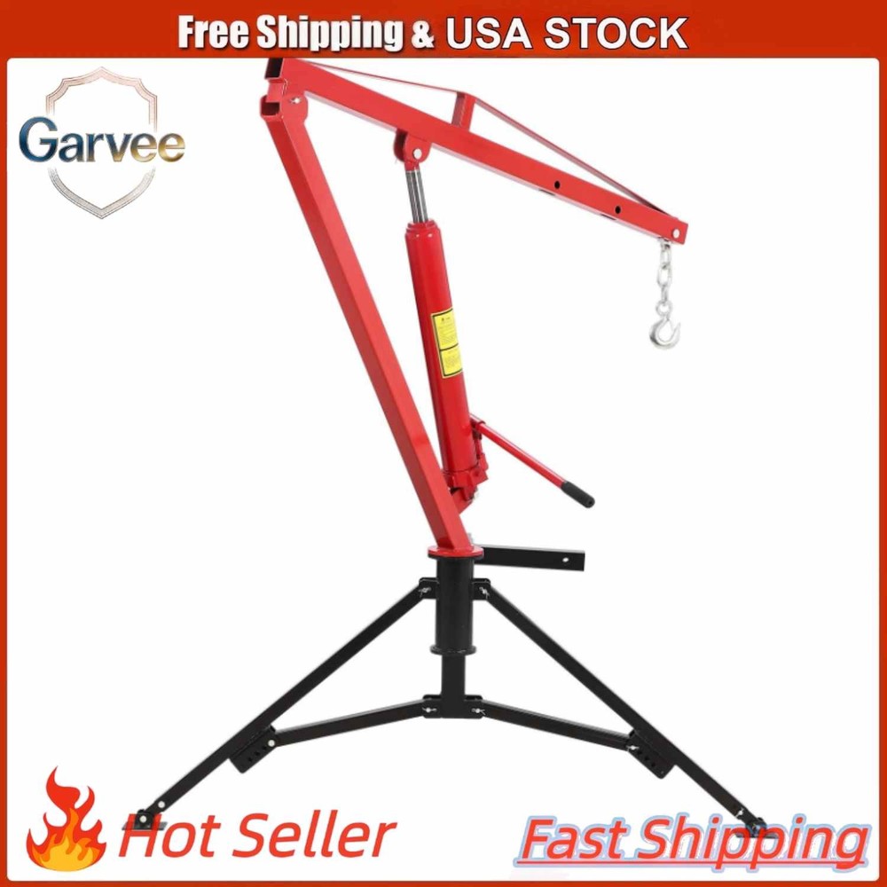 1000lb Capacity Hydraulic Truck Crane Hitch Mounted 360° Swivel NEW