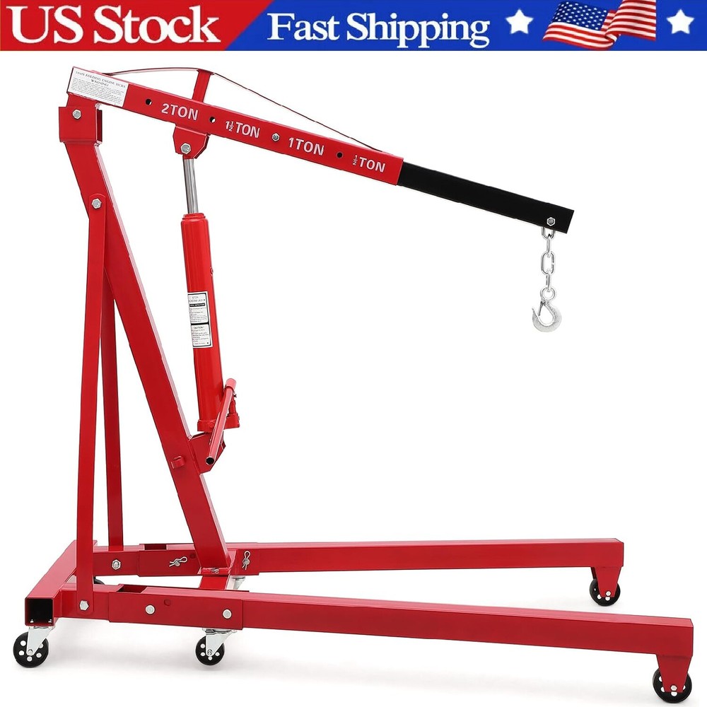 Folding Hydraulic Engine Crane 2 Ton Engine Hoist ,Heavy Duty Picker Hoist Lift