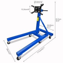 2000LBS Foldable Engine Stand Heavy Duty Motor Hoist Dolly w/360° Rotating Head