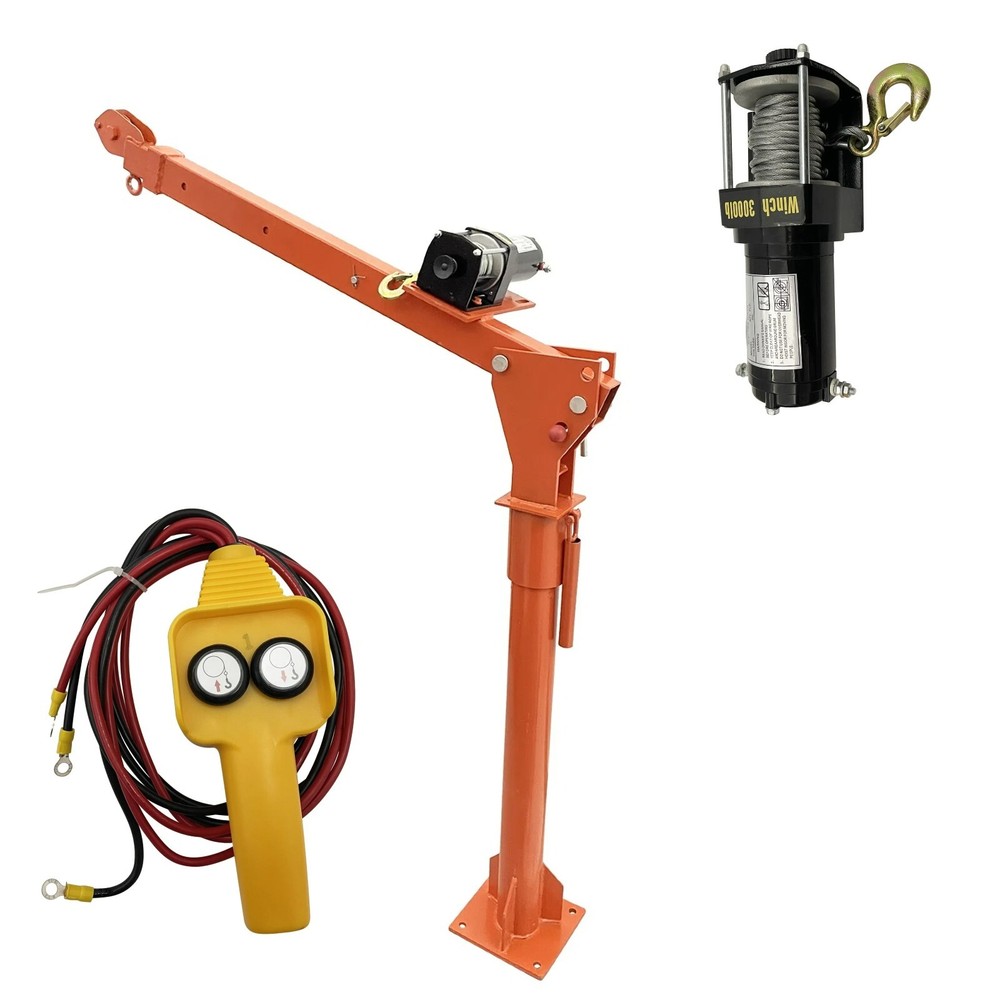 12V Hoist Small Interior Decoration Crane Remote Control Lifting Machine 3000LBS