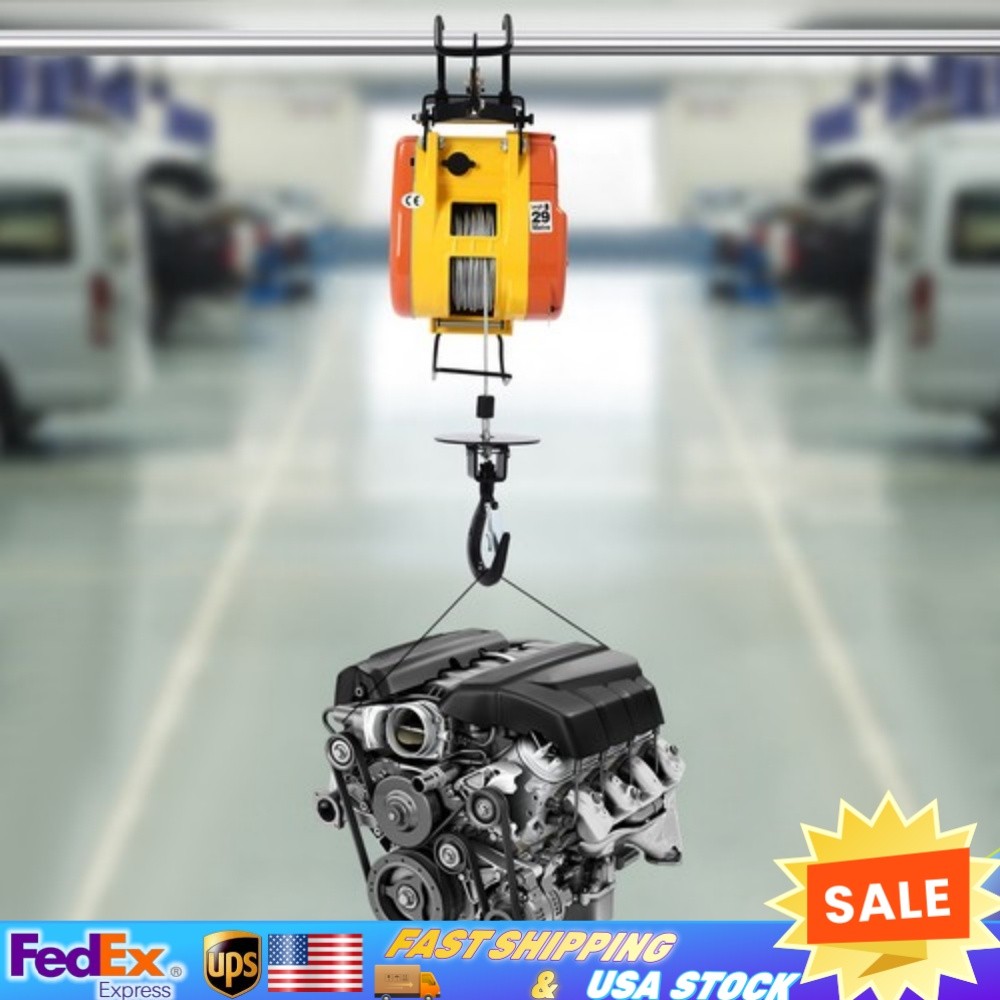 507.06lbs 110V Electric Chain Hoist 100 ft. G80 Chain 1300W Chain Hoist