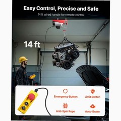 1320lb Hoist 40ft Height Steel Wire for Garage