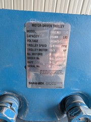 Shaw-Box Lift-Tech 2 ton Hoist, Motor Trolley, Brakes, Adalet Explosionproof