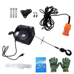 2-in-1 Portable Electric Hoist 1100lbs Power Winch Wired Remote Control 1500W