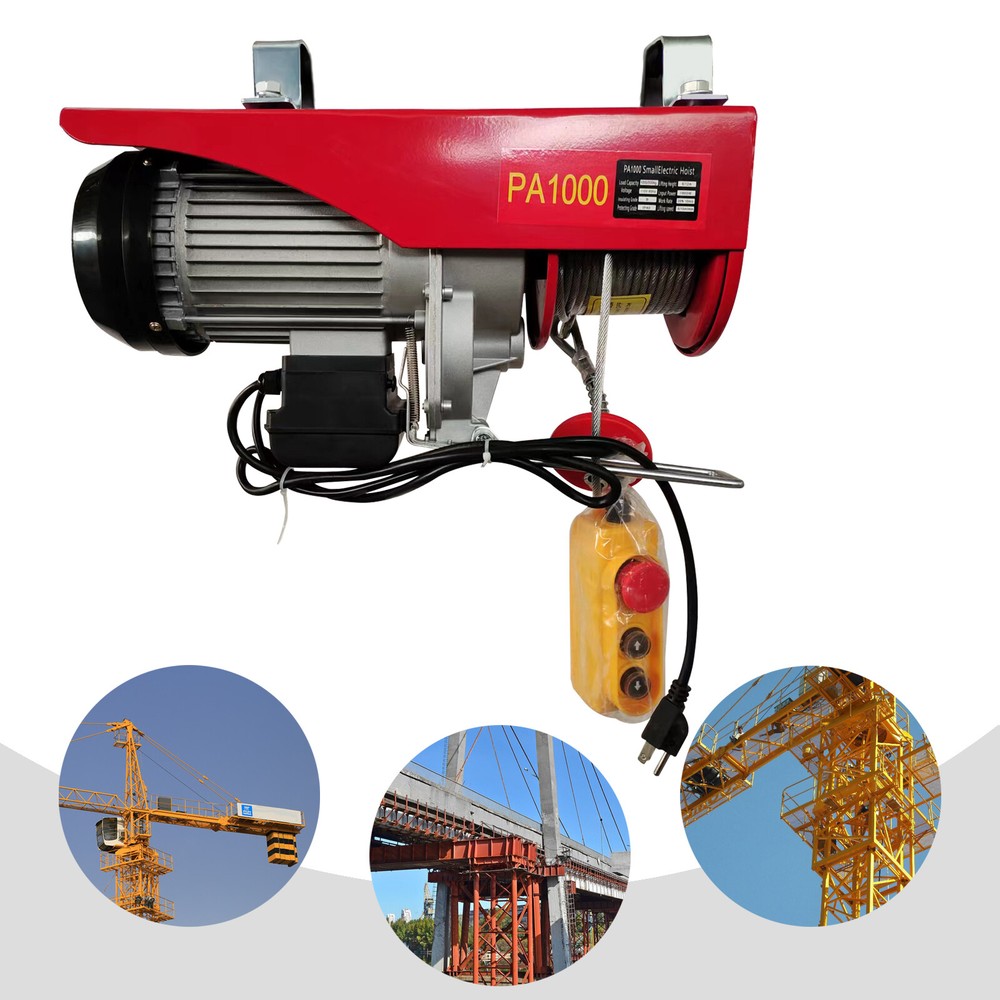 1T 2200LBS Electric Wire Cable Hoist Winch Crane Lift & wired Remote Control
