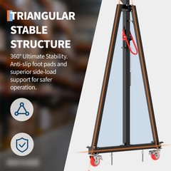 2 Ton Adjustable Gantry Crane, 4400 LBS Portable Steel i-Beam Hoist with 12 Lock
