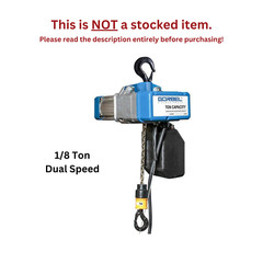 GORBEL GS ELECTRIC CHAIN HOIST, 1/8 TON CAPACITY, DUAL SPEED