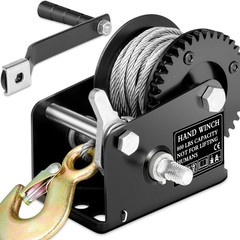 800lbs Capacity Heavy Duty Hand Winch, Crank Strap Gear Winch with 26 feet St…