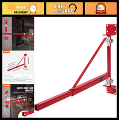 Heavy-Duty Wall Mount Jib Crane, 660 lbs Capacity, Electric Hoist Swing Arm, 180