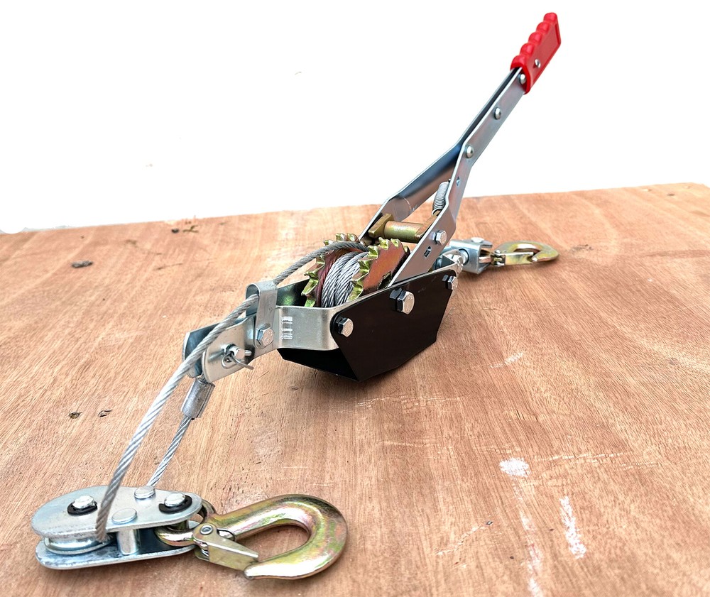 4000lb 2 Ton Come Along Double Gear Hand Winch Lever Hoist Cable Puller w/2 Hook