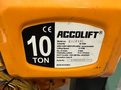 ACCOLIFT 10 Ton Electric Chain Hoist 20 Feet of Lift Free Freight