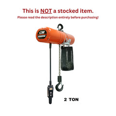 CMCO LODESTAR ELECTRIC CHAIN HOIST – 2 TON CAPACITY, SINGLE SPEED 8 FPM