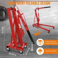 2Ton/4400LBS Engine Hoist Lift Folding Engine Crane Cherry Picker Hydraulic Shop