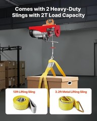 Durable Electric Hoist with Emergency Stop – 2200lbs Capacity & Remote Control