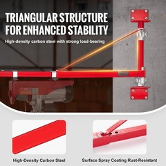 Wall Mount Jib Crane Swivel Scaffold Lifting Arm 660lbs Load for Electric Hoist