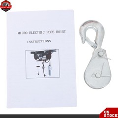 880lbs Electric Hoist Crane Winch with Wired Remote Control 850W 110V