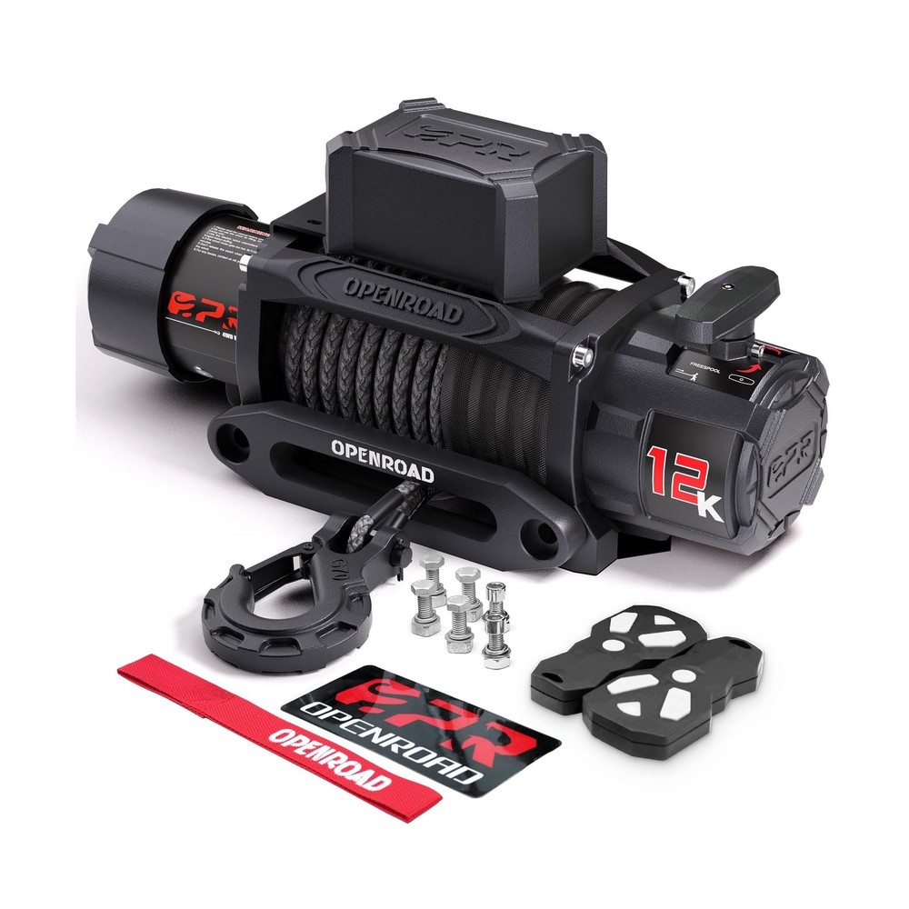 12000 lbs Winch with Synthetic Rope and 2 Wireless Remotes -Panther Series 3S