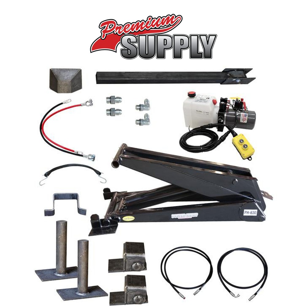 12 Ton (24,000 lb) Dump Trailer Hydraulic Scissor Hoist Kit – PH630 Power Hoist