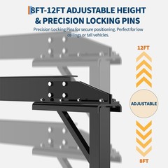 Adjustable 1 Ton / 2 Ton (2200/4400 lbs) Portable Garage Try Crane 12-Position