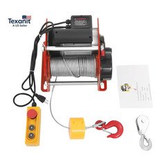 880Lbs Electric Hoist Winch, 110V 1KW Hoist Winch with 98Ft Steel Wire & Wired R