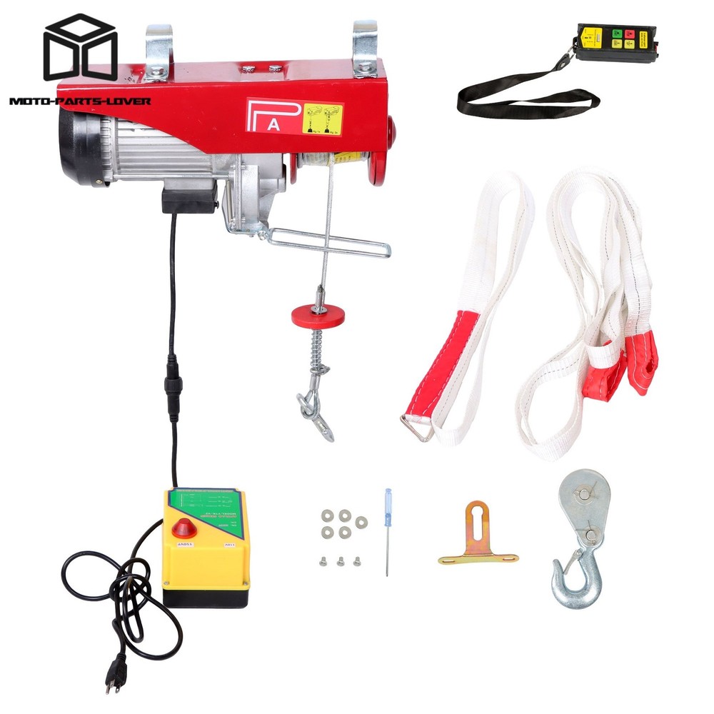 2200lbs Wireless Remote Control 328ft/100m Mini Electric Hoist 1600W 110V