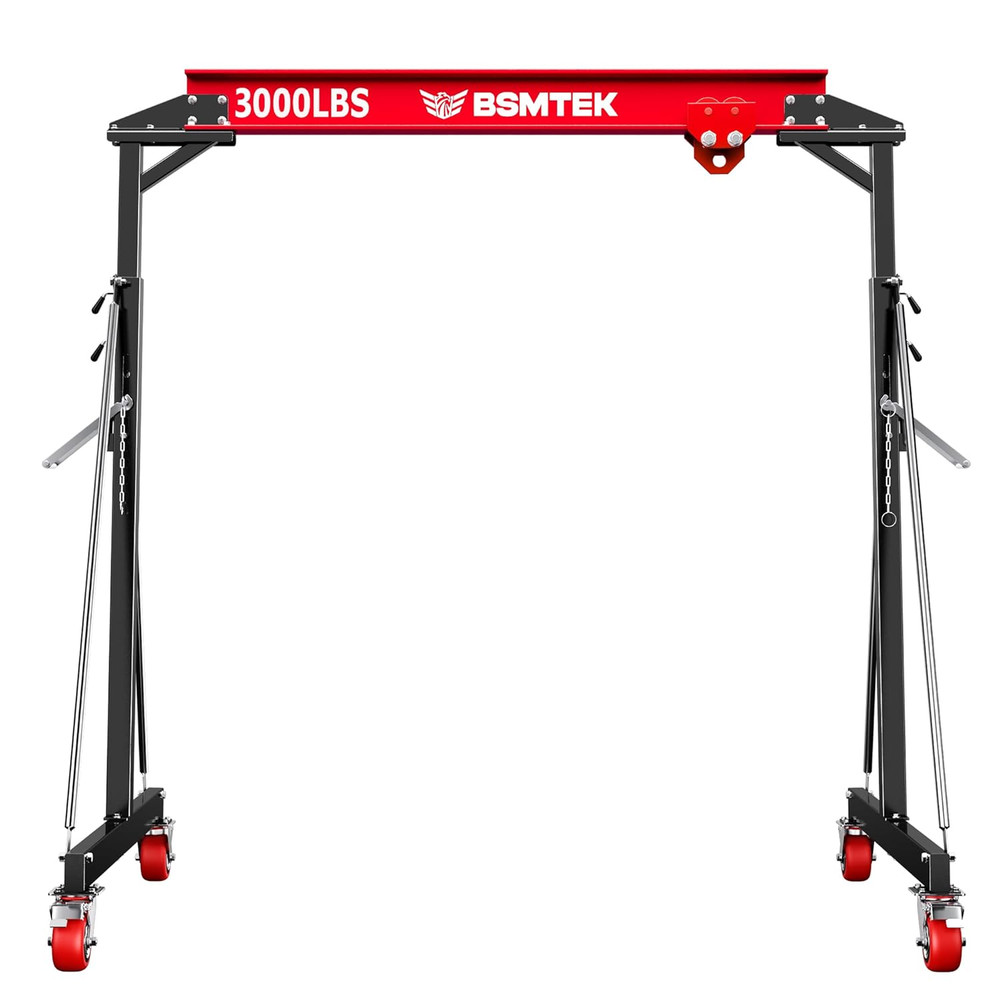 1.5 Ton Portable Gantry Crane, Adjustable Height & Width, Steel Construction
