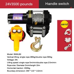 3500 Lbs/4000 Lbs/4500 Lbs Vehicle-Mounted Mini Crane Electric Winch 12V/24V
