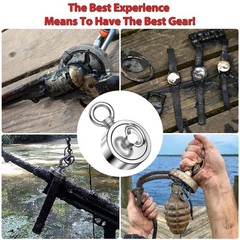FINDMAG Double Sided Magnet Fishing Kit with Rope, 2.95 in (75mm)