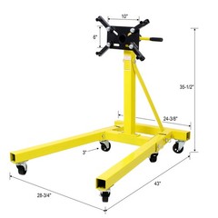 Folding Engine Stand 2000 LBS Capacity Motor Hoist 360 Degree Adjustable Mountin